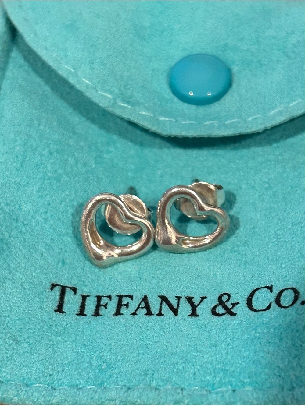Tiffany & Co. Elsa Peretti 10mm
Open Heart Stud Earrings Sterling Silver